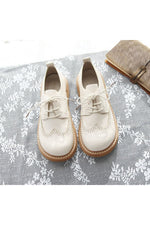 Retro Lace-Up Thick-Sole Shoes cottagecoreclothes