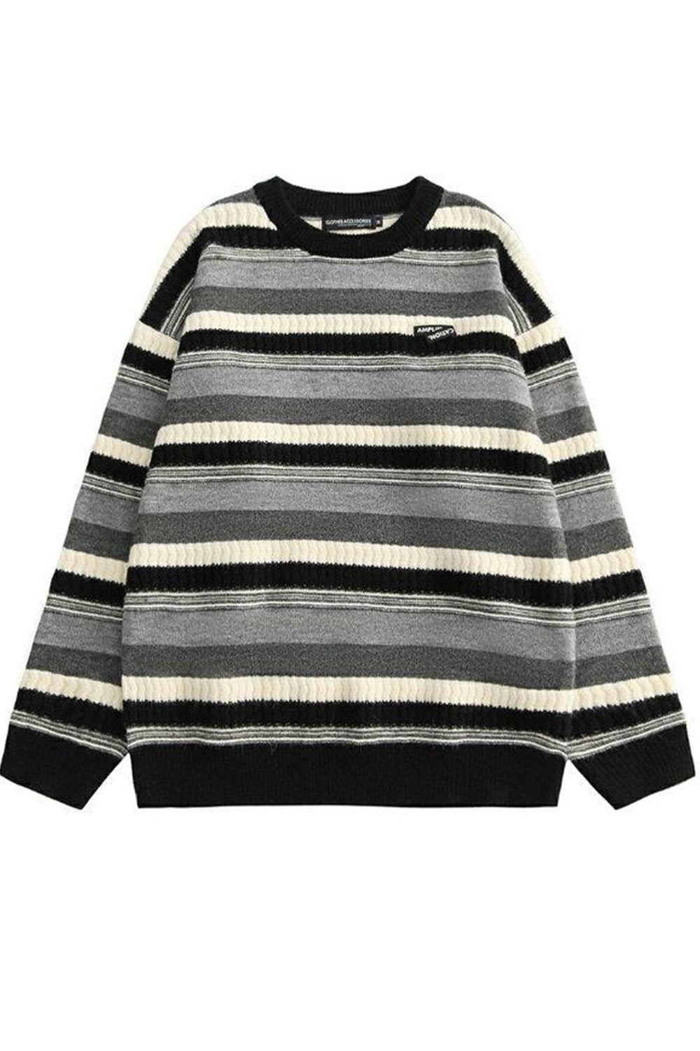 Grunge Striped Fall Sweater cottagecoreclothes
