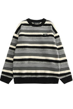 Grunge Striped Fall Sweater cottagecoreclothes
