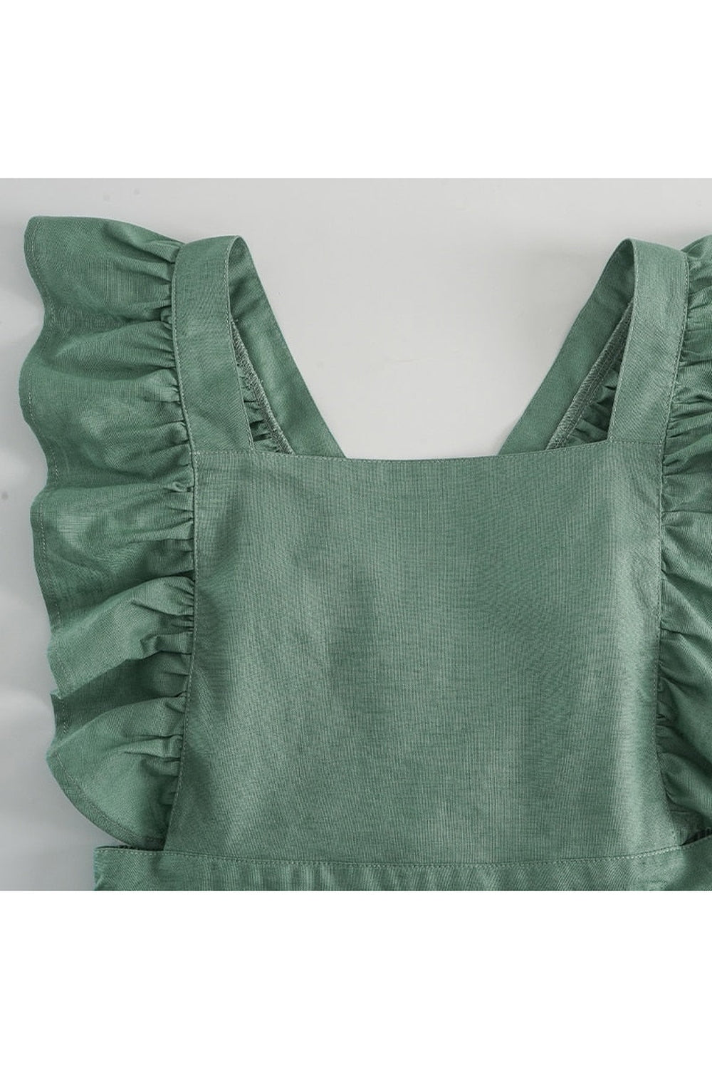 Retro Green Linen Dress cottagecoreclothes