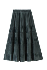 Vintage Long Velvet Pleated Skirt cottagecoreclothes