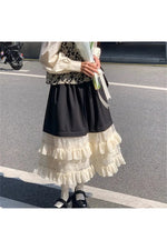 Sweet Long Skirt Apricot Lace cottagecoreclothes