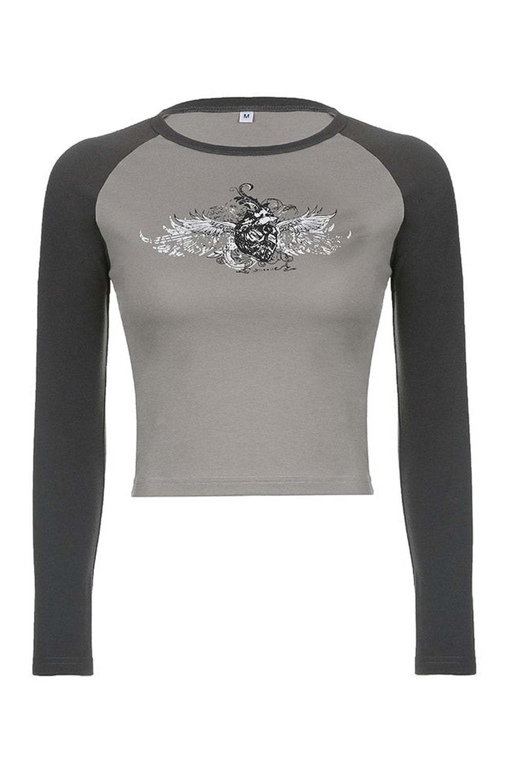 Fairy Grunge Wings Print Crop Top cottagecoreclothes