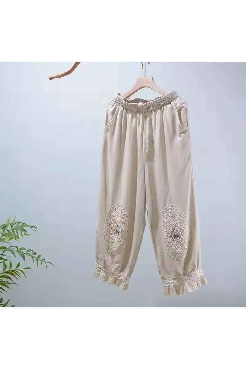 Mori Girl Embroidered Loose Pants cottagecoreclothes