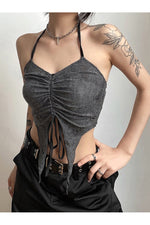 Fairy Grunge Long Sleeve Open Shoulders Crop Top cottagecoreclothes