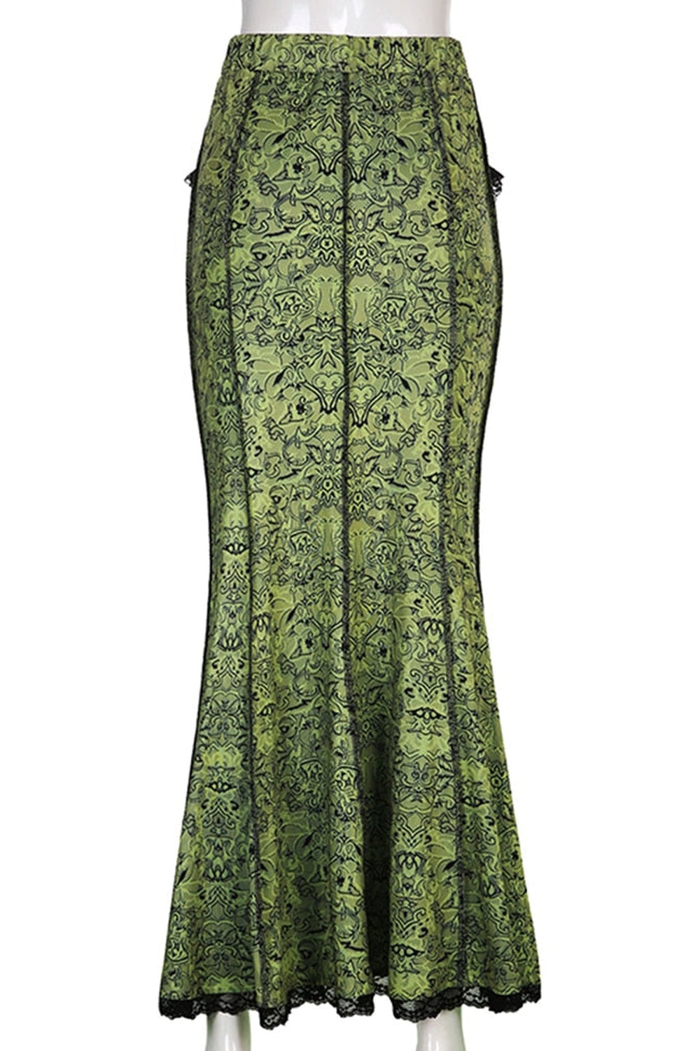 Green Goblincore Floral Skirt cottagecoreclothes