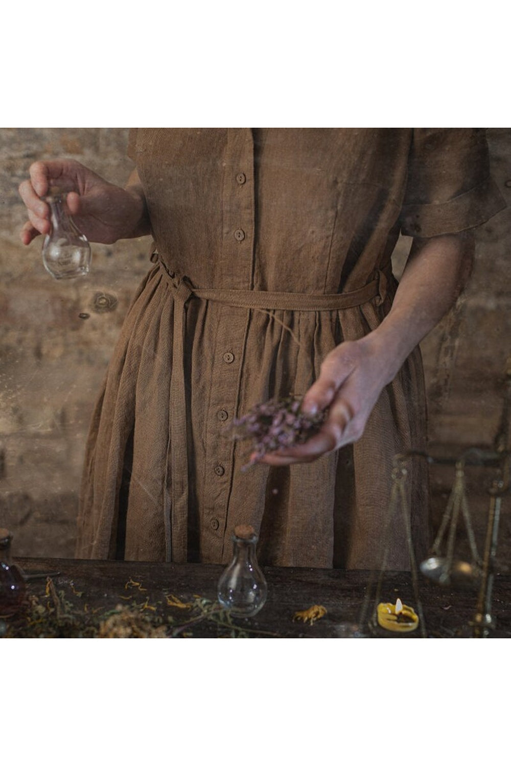 Retro Cotton Linen Dress cottagecoreclothes