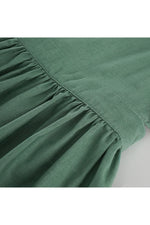 Retro Green Linen Dress cottagecoreclothes