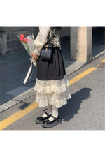 Sweet Long Skirt Apricot Lace cottagecoreclothes