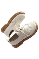 Retro Lace-Up Thick-Sole Shoes cottagecoreclothes