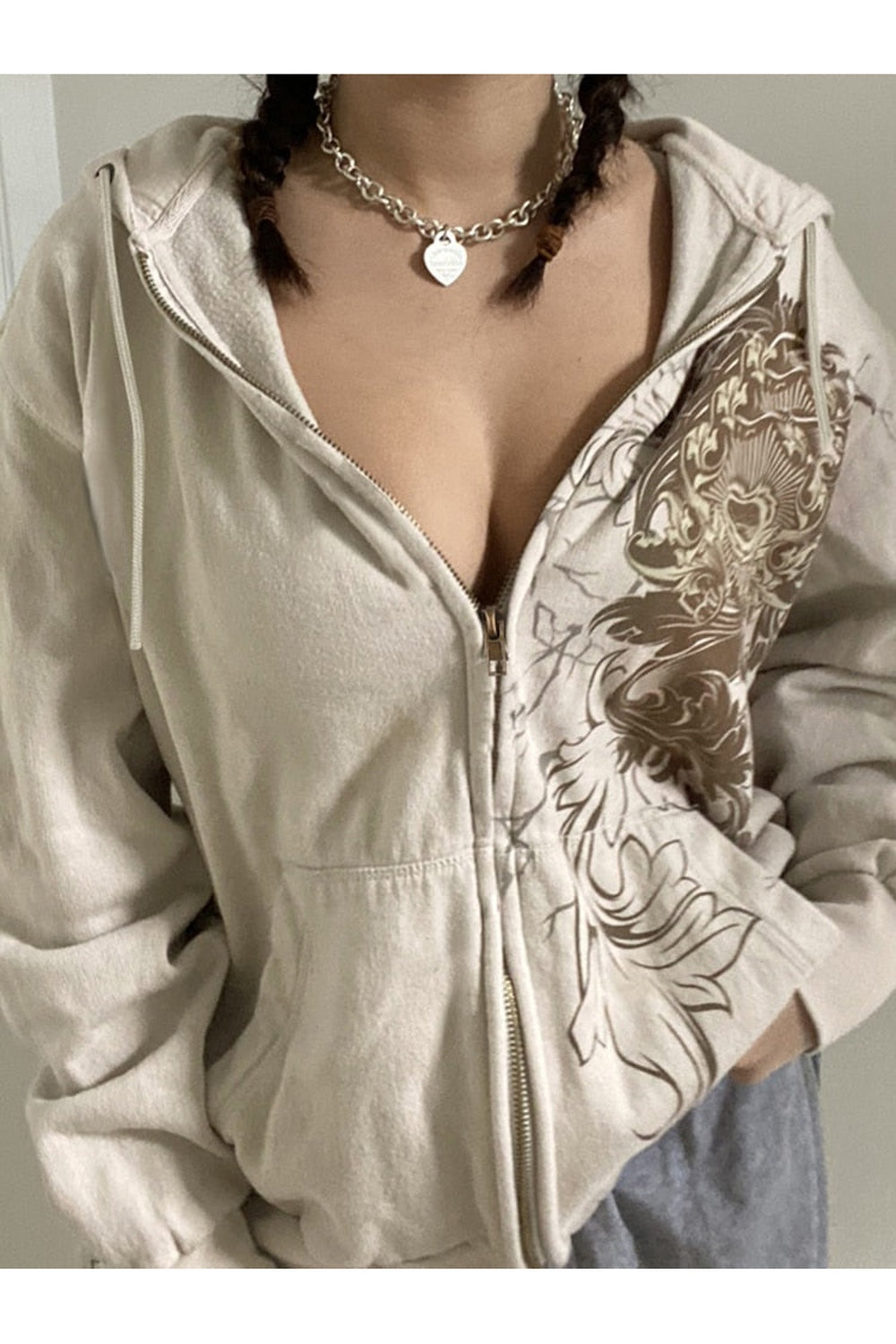 Fairy Grunge Khaki Hoodie cottagecoreclothes