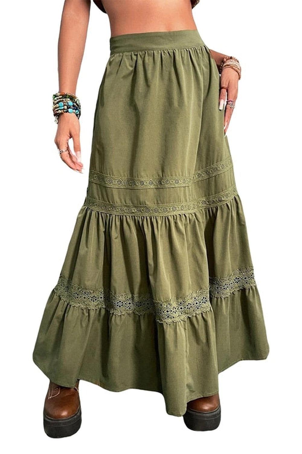 Goblincore Green Long Skirt cottagecoreclothes
