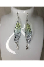 Green Fairy Wing Earrings cottagecoreclothes