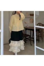 Sweet Long Skirt Apricot Lace cottagecoreclothes
