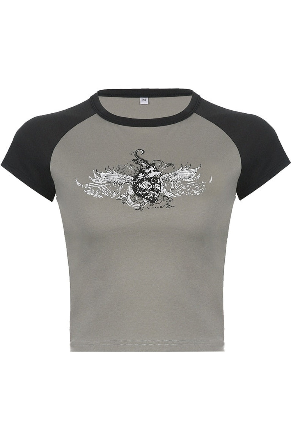 Fairy Grunge Wings Print Crop Top cottagecoreclothes