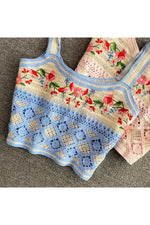 Cottagecore Knit Embroidery Crop Top cottagecoreclothes