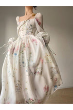 Elegant vintage dress with flowers cottagecoreclothes