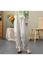 Mori Girl Embroidered Loose Pants cottagecoreclothes