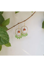 Mushroom Leaf Drop Earrings cottagecoreclothes