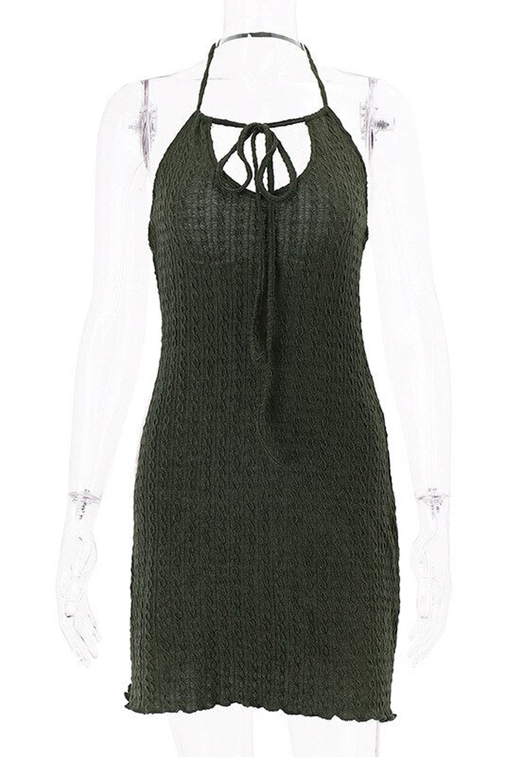 Fairy Grunge Green Folds Mini Dresses cottagecoreclothes