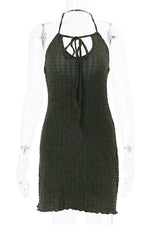 Fairy Grunge Green Folds Mini Dresses cottagecoreclothes