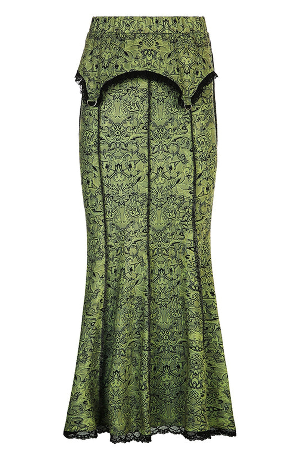 Green Goblincore Floral Skirt cottagecoreclothes