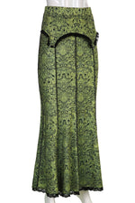 Green Goblincore Floral Skirt cottagecoreclothes