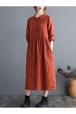 Vintage Cotton Linen Floral Dress cottagecoreclothes