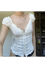 Fairycore White Corset Top cottagecoreclothes