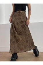 Fairycore Grunge Floral Print Maxi Skirts cottagecoreclothes