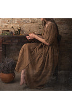 Retro Cotton Linen Dress cottagecoreclothes