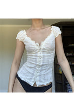 Fairycore White Corset Top cottagecoreclothes