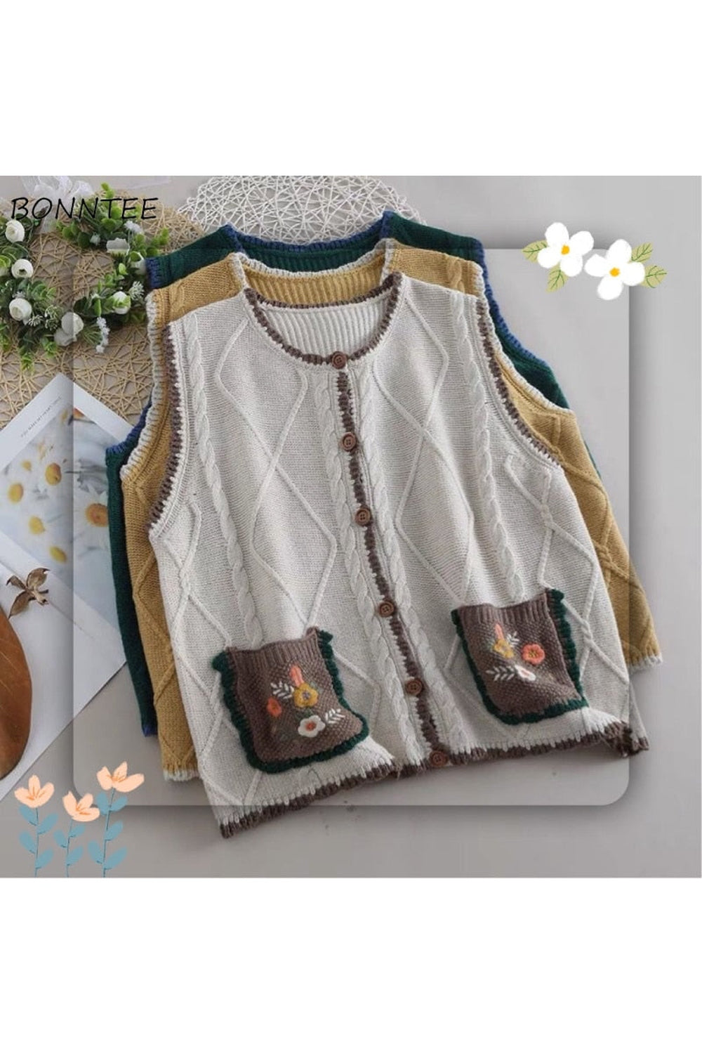 Mori Girl Fall Sweater Vest cottagecoreclothes