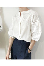 Hollow Out Vintage Blouse cottagecoreclothes