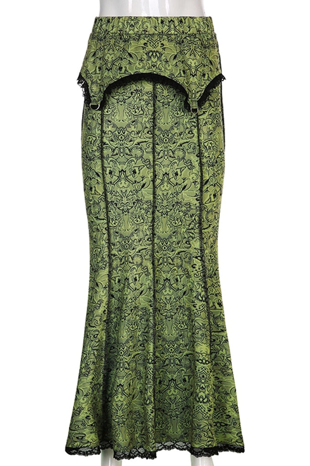 Green Goblincore Floral Skirt cottagecoreclothes