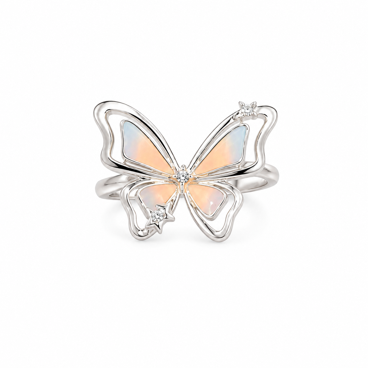 Fairycore Opal Wing Butterfly Ring