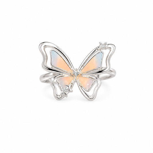 Fairycore Opal Wing Butterfly Ring