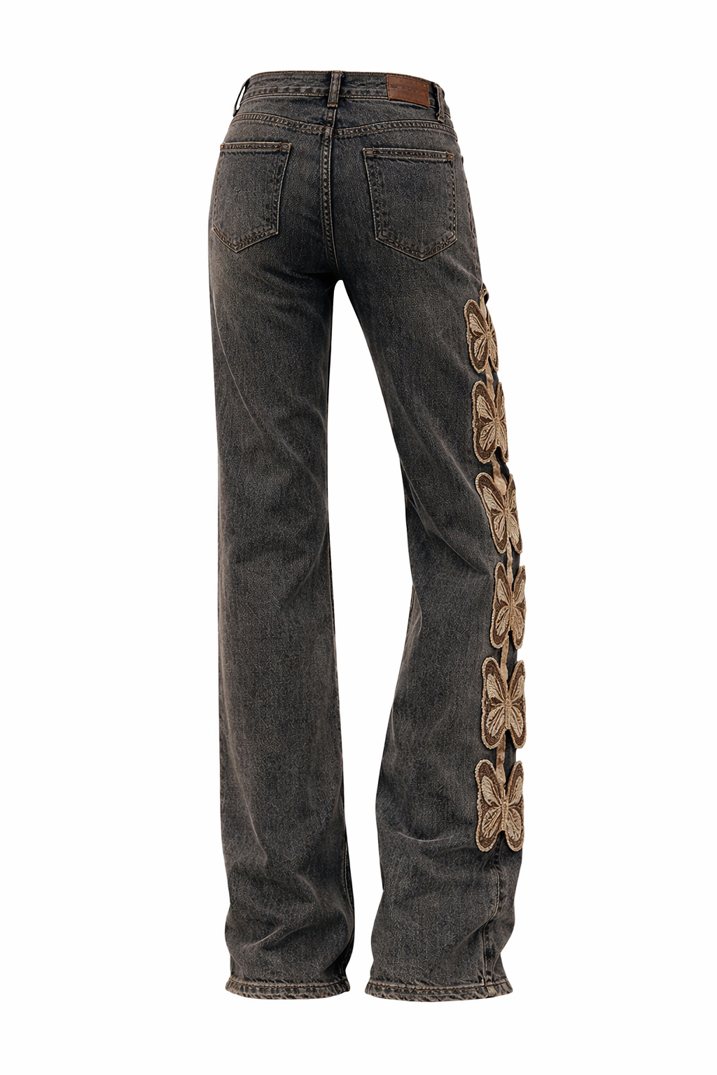 Butterfly Cut-Out Denim Jeans