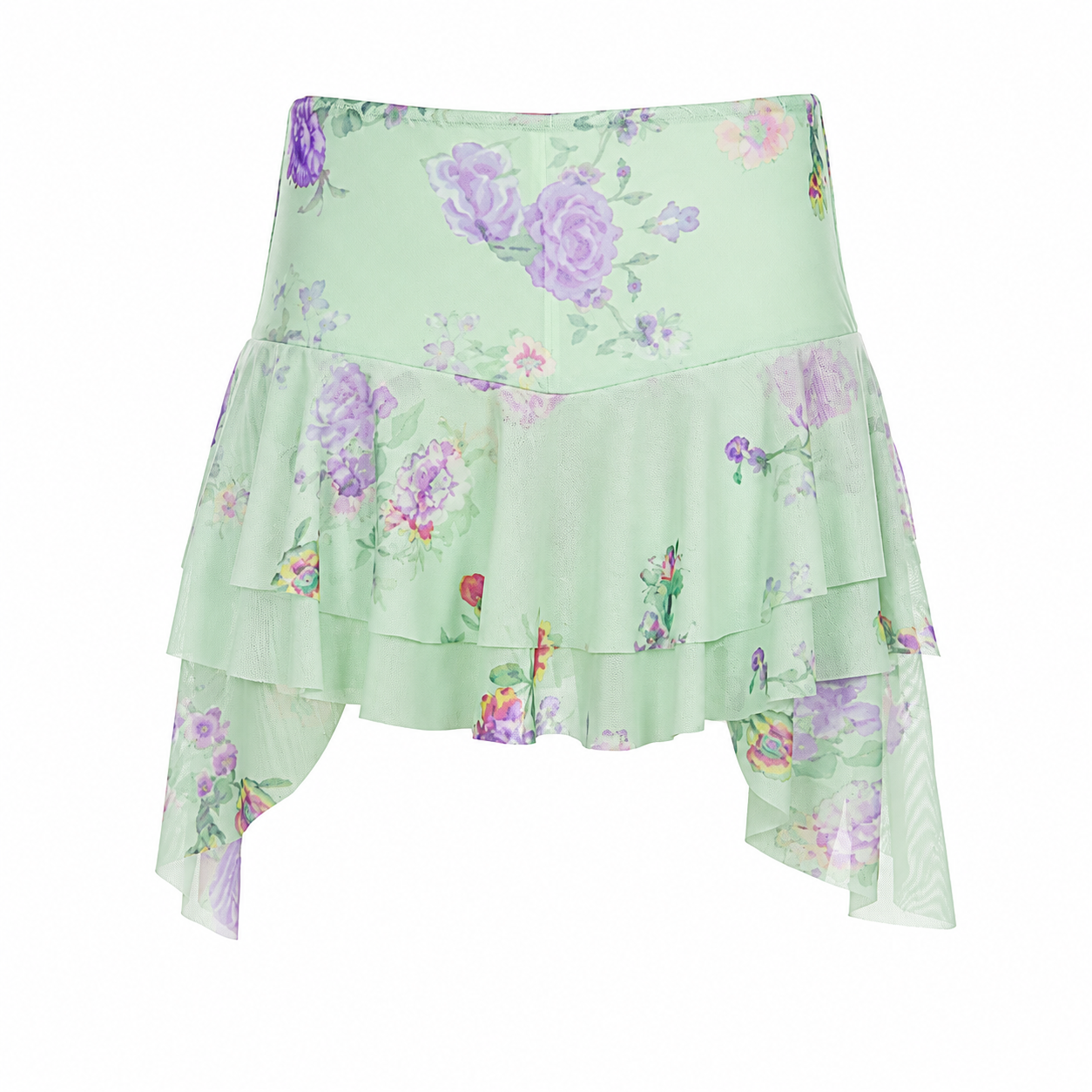 Fairycore Mint Garden Tiered Ruffle Skirt
