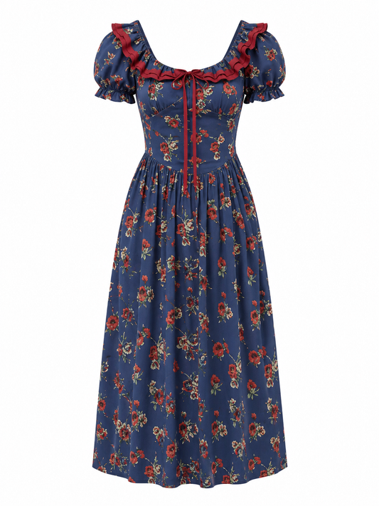 Prairie Midnight Garden Floral Midi Dress
