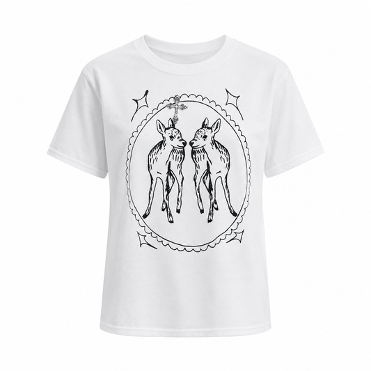 Whimsigoth Twin Fawns Graphic Shirt
