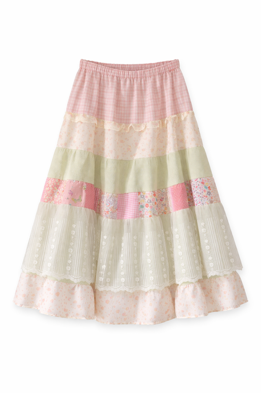 Mori Girl Pastel Tiered Skirt