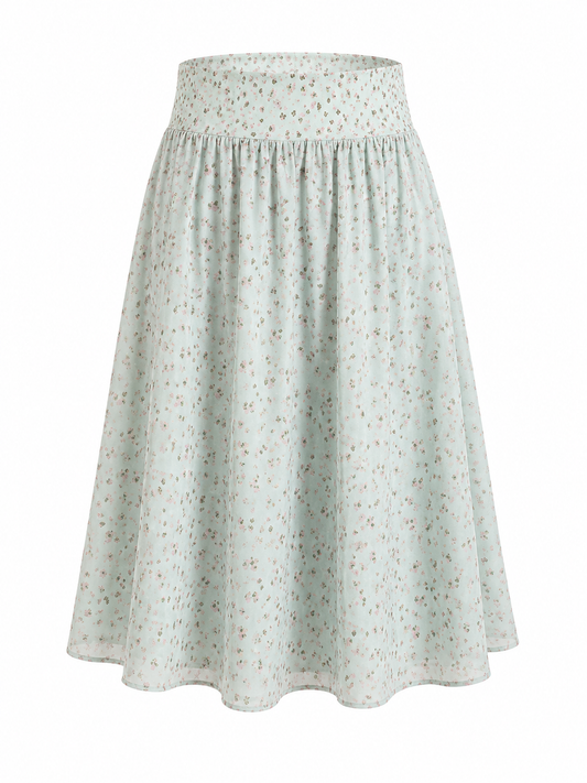Prairie Scattered Blossom Midi Skirt
