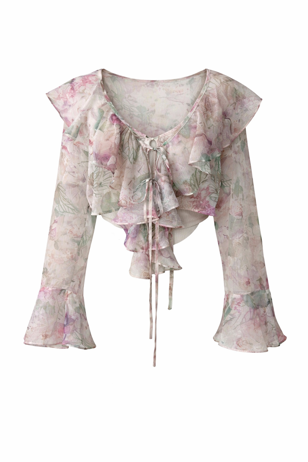 Fairycore Dissolving Garden Ruffle Blouse