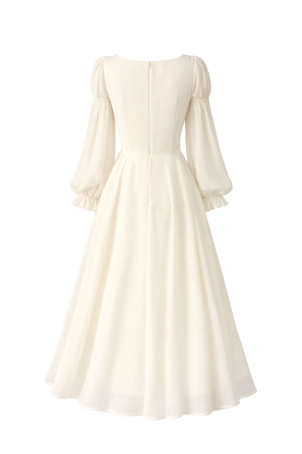 Elegantes, einfarbiges Midikleid