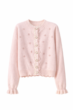 Korean Lace Patchwork Cropped Sweater