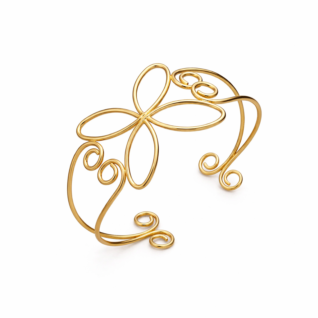 Fairycore Silver Wire Bloom Cuff