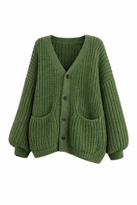 Goblincore Mossy Hollow Oversized Knit Cardigan