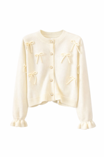 Bell Sleeve Bowknot Knit Cardigan