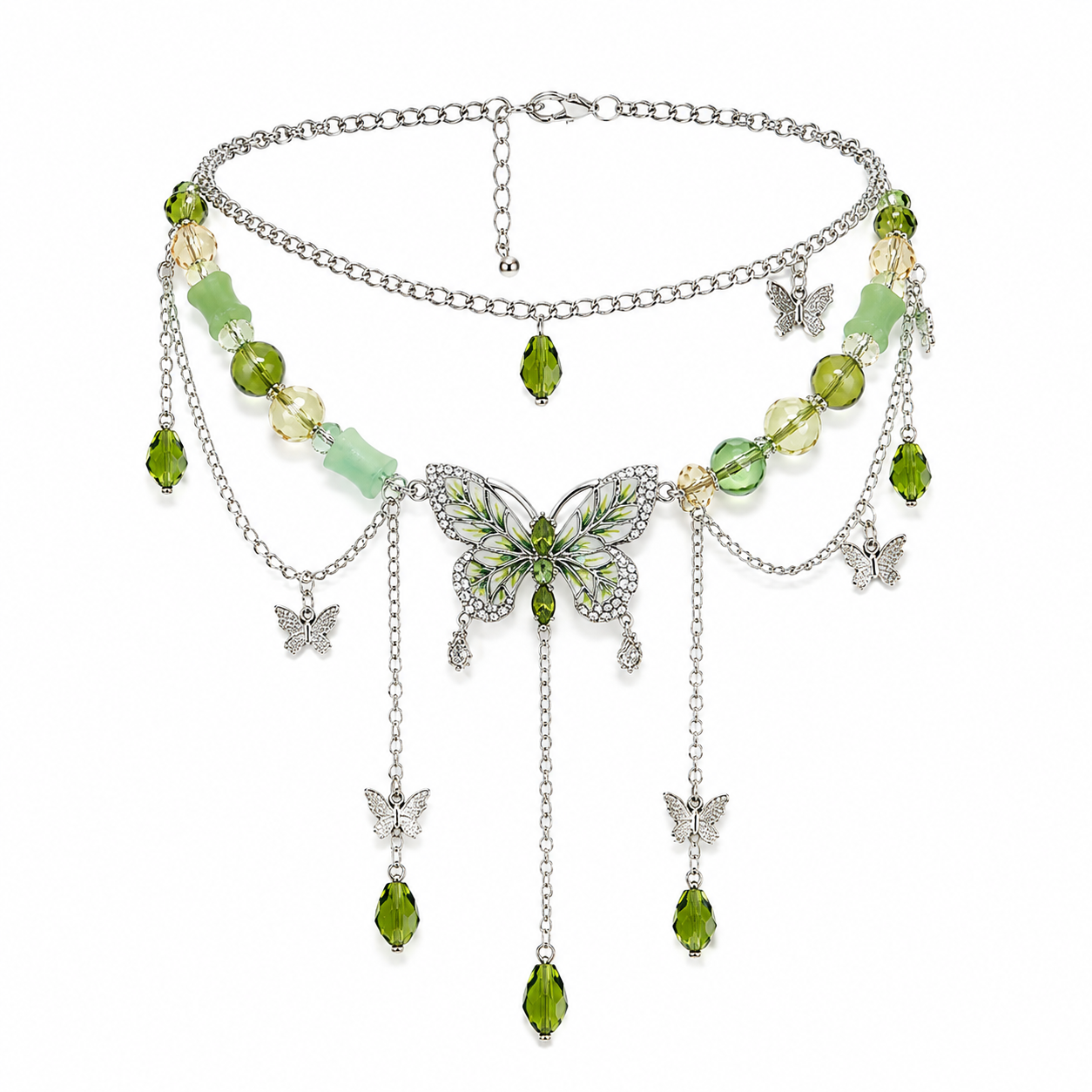 Fairycore Enchanted Garden Butterfly Layered Necklace
